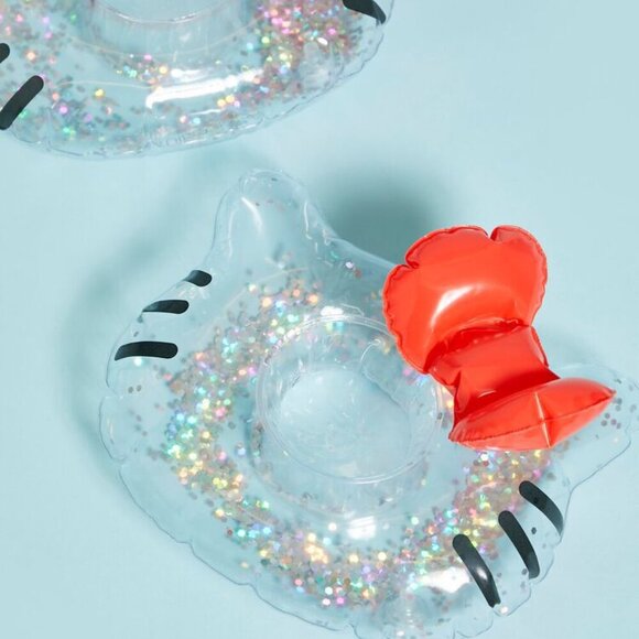 Hello Kitty Glitter Design & Red Bow Pool Float Drink Holder Set - TWO pack - Picture 4 of 5